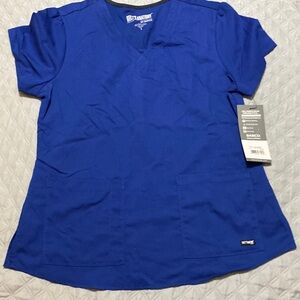 NWT Womens Size Large Scrub Top - Royal Blue- Greys Anatomy